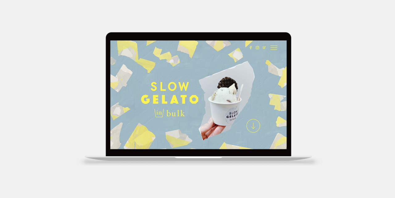 SLOW GELATO in bulk ウェブサイトのファーストビューイメージ